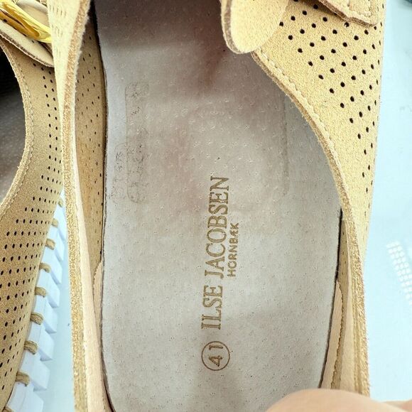 Ilse Jacobsen Women Tulip Bit Platform Slip On Shoe Size 41 11 Taupe Gold Loafer - Picture 13 of 15